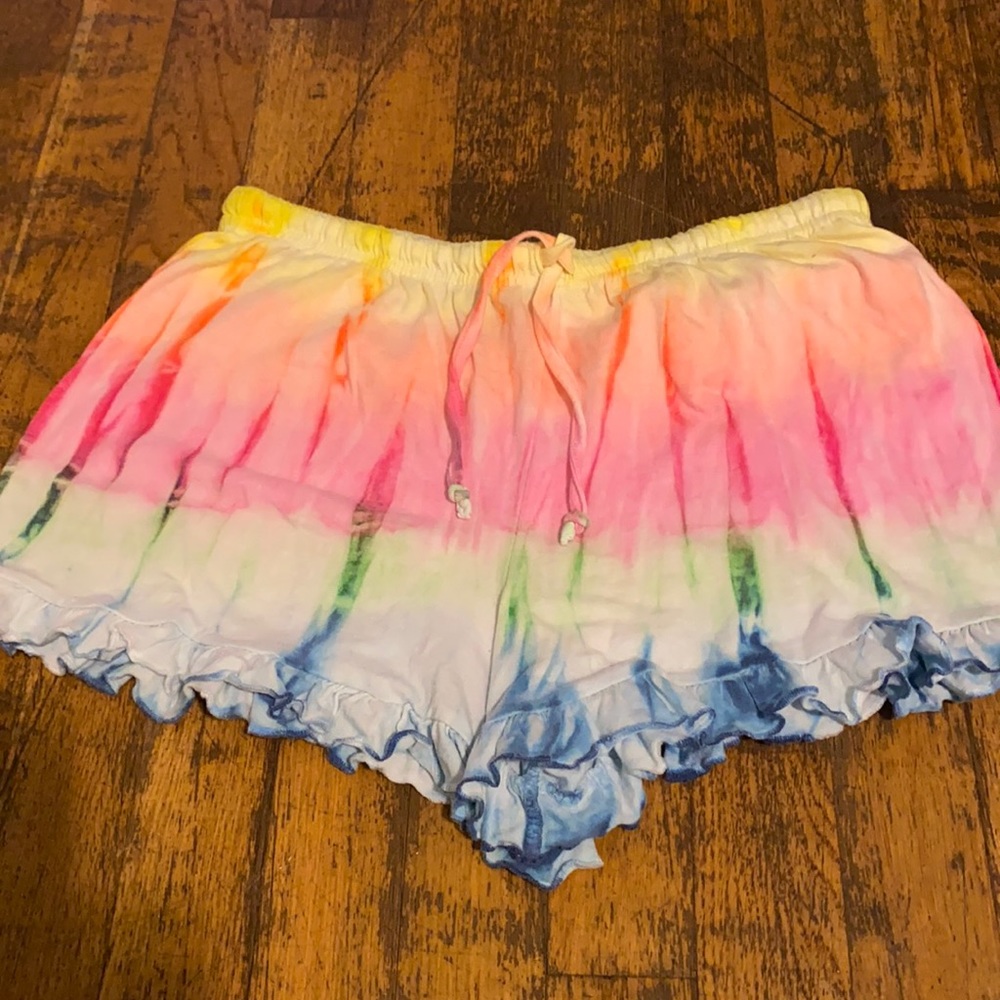 Just Love- Shorts, pink, yellow, blue colors.